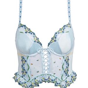 FOR LOVE & LEMONS Midsummer Embroidered Heart Bustier
